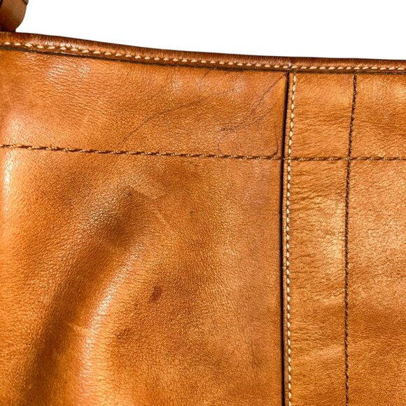 vintage coach british tan leather cross body bag purse 8.5x8 - Picture 6 of 7